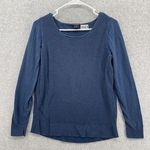 Ann Taylor Women's Pullover Knit Sweater Solid Blue Size Medium Long Sleeve Photo 0