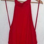 Anthropologie  Solid Fringe Halter Maxi
Dress Red Size 12 Photo 3
