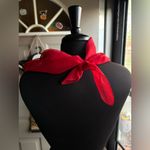 Vintage Vera red chiffon sheer square neck head scarf Photo 4