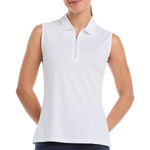 Callaway Women's Opti-Dri White Sleeveless 1/4 Zip Golf Polo Shirt Size Large Photo 0