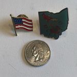 Ohio State Cardinal Pin American Flag Pins Photo 1
