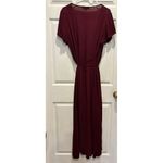 Lulus Heart Of Marigold Burgundy Wrap Maxi Dress Short Sleeve Size XL Maroon Photo 7