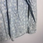 Maurice's  Light Wash Blue Chambray Denim & White Floral Boho Button Up Top Photo 5
