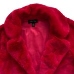 Melissa Paige Coat Faux Fur Red Soft Warm Holiday Teddy Jacket Size Small Photo 6