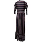 Antoinette spicy mix navy striped ruffled maxi dress size medium Photo 6