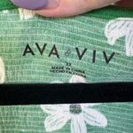 Ava & Viv NWT  Kelly Green Floral Peplum Tie Front Blouse Summer Festival 3X Photo 5