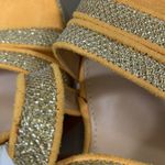 Italina  Platform Slingback Sandals Gold Size 7 Strappy Heels Photo 6