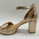 CL by Laundry  Sandals Womens 8.5 Gold Go On 2 Chunky Block Heels Sandal NEW Photo 1