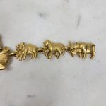 Vintage AJC Noahs Ark Bracelet 7" Gold Tone Animals Linked Metal Jewelry Photo 6