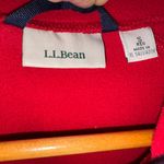 L.L.Bean  1/4 Zip Fleece Sweatshirt Red Navy Trim Small Photo 3