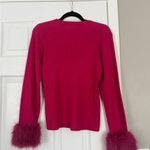 Adrienne Landau  Onyx Fur Trim Cuff Fusica Hot Pink Sweater Ski Resort Photo 6