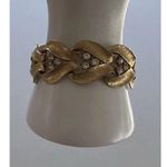 Vintage Signed ART Arthur White Rhinestone Gold Tone Bracelet 80’s Sz 7” Photo 8