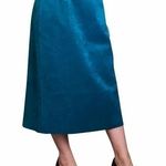 Vintage Lilli Ann Turquoise Ultrasuede ILGWU Union Made Midi Skirt NWT Blue Size 10 Photo 0