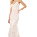 NWT Lulus Flynn White Lace Maxi Wedding Formal Dress Size M Size M Photo 0
