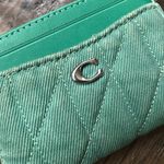 Coach Colored Denim Quilted Essential Card Case, Green Ivy Photo 5