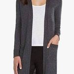 matty m  Gray Ribbed Knit Open Front Duster Sweater M Photo 0