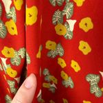 CAbi  Red Floral Button Down Shirt Small Lightweight Office Modest Career Layers Photo 2