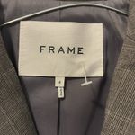 Frame  Double Breasted Blazer Tan Multi Size 4 Women Plaid Wool Long Sleeve Photo 4