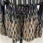 Blush Boutique long sleeve open back geometric print romper size large Photo 4