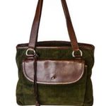 Ralph Lauren Vintage Olive Green Corduroy &Brown Leather Shoulder Bag MINT•RARE Photo 0