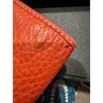 Fossil Women's Orange Genuine Pebble Leather Bi-Fold Snap Button Slim Wallet Photo 11