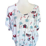 secret treasures Womens Vacation Fun Short Sleeve Shirt Top - Sz 3X Photo 0