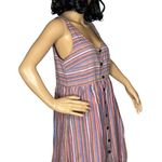 Madewell Scoopneck Tank Shirt Dress in Rainbow Stripe button down cotton size M Photo 8