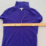 St. John  Purple 100% Cashmere Pearl Button Blouse Top Medium Photo 3
