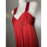 Adrianna Papell Boutique Dress Womens Medium Red Pleated Ruched Evening Gown Photo 3