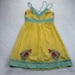 Boston Proper Embroidered Dress Beaded Cotton Sundress Yellow Summer Size 2 Photo 10