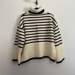 Chicwish  Oversized Striped High Neck Sweater Medium Photo 4