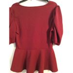 New NWT Plus Size 1X CUTE Short Sleeve V Neck Peplum Red Photo 1