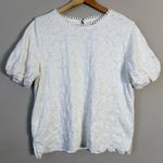 Vince Camuto  Puff Sleeve Lace Textured Blouse Women's Small White Layered Boho Photo 4