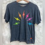 Aviator Nation  rainbow lightening bolt boyfriend T-shirt Photo 4