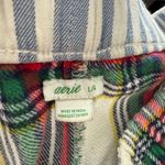 Aerie  Shorts Size L White Multi-color Plaid‎ Photo 5