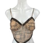 Cotton Candy LA Beige Lace Floral Paisley Sleeveless Cami Bandana Crop Top Sz S Photo 0
