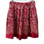 Yoana Baraschi Anthropologie Women's Floral A-Line Skirt Red Knee-Length Size 8 Photo 0