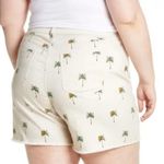 NYDJ Palm Print High Waist Frayed Hem Denim A-Line Shorts Plus Size 22W NWT Photo 1