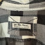 Free People NWOT IZZY CARGO SHIRT XS BLACK CREAM GRAY SNAP BUTTONS FLANNEL Photo 1