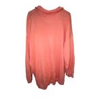 Aerie Coral Oversized V Neck Collared Sweatshirt Size Large Photo 2