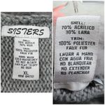 SISTERS Gray Knit Long Sweater Duster Wool Blend Faux Fur Trim Women’s Size XL Photo 9