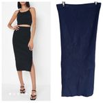 House of Harlow  1960 Blue Ribbed Slit Pencil Skirt Photo 1