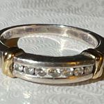 Designer AJ 14K sterling real diamond ring size 7.5 Gold Photo 2