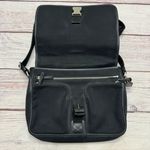 Coach Leather Nylon Messenger Bag Shoulder Strap Crossbody Black Photo 4