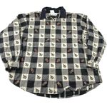 CASEY‎ & MAX Shacket Shirt Top Women's Size XL Plaid Leaves Embroidery Floral Photo 1