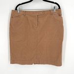 Ann Taylor Loft Women's Corduroy Back Slit Pencil Mini Skirt Beige Tan Size 14 Photo 0