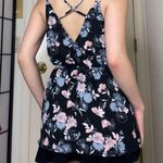 Lily White Black Floral Flower Pattern Tank-Top Blouse |  Photo 5