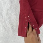 Roz & Ali  Classic Fit Pants Womens 20W Plus High Rise Ankle Red Stretch Studs Photo 7