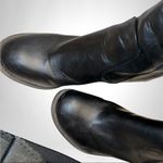 LC Lauren Conrad Lauren Conrad faux leather black knee high zip side boots Photo 5