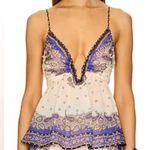Zimmermann Maxine Plunge Blouse Tank Top In Purple Multicolor Photo 0